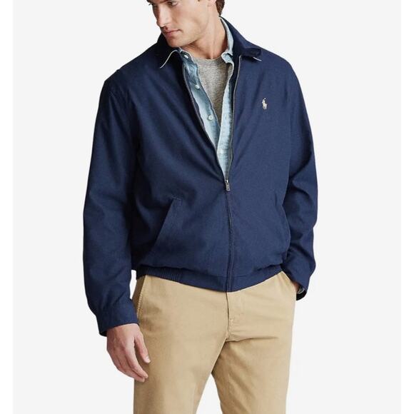 Polo Ralph Lauren Bi-Swing Windbreaker Jacket Lightweight 2XL Mens Classic Blue
